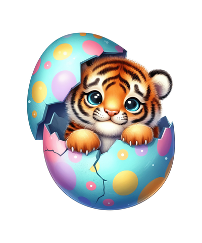 Cute Baby Tiger Easter Design - DTF Ready To Press - DTF Dallas 
