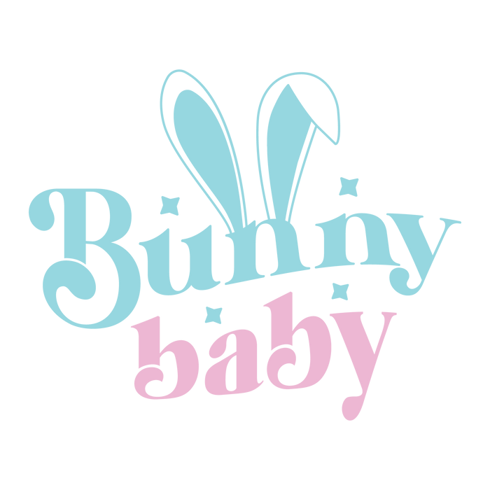 Bunny Baby Easter Retro Party Design pressed on a garment