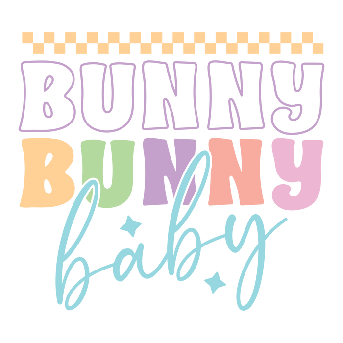 Bunny Baby Easter Design pressed on a garment