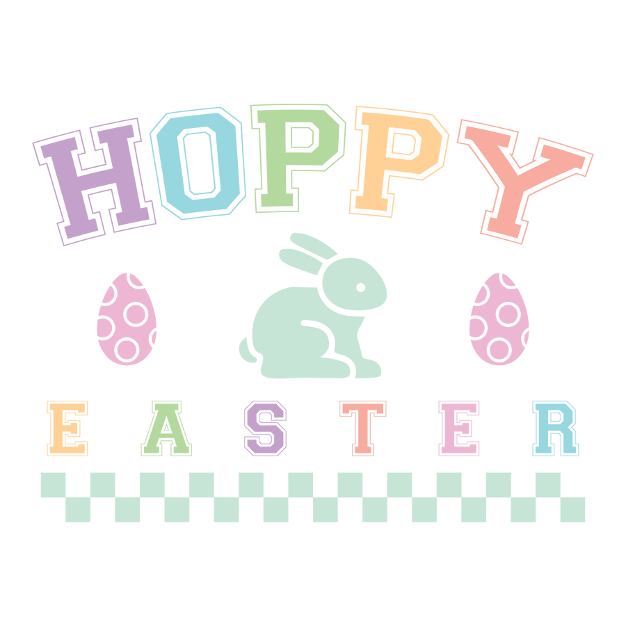 Hoppy Easter Colorful Design - DTF Ready To Press