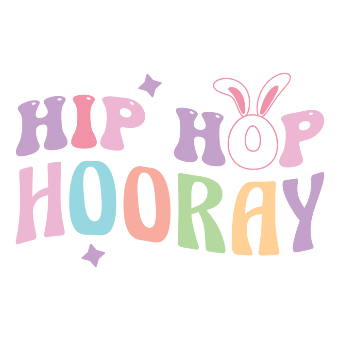 Hip Hop Hooray Easter Design pressed on a garment