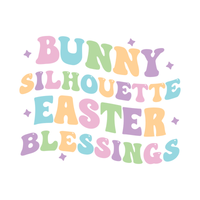 Bunny Silhouette Easter Blessings Design | DTF Dallas - DTF Dallas 