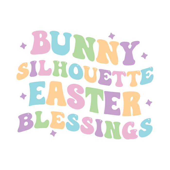 Bunny Silhouette Easter Blessings Design pressed on a garment