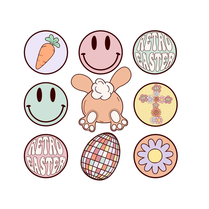 Retro Easter Party Design pressed on a garment