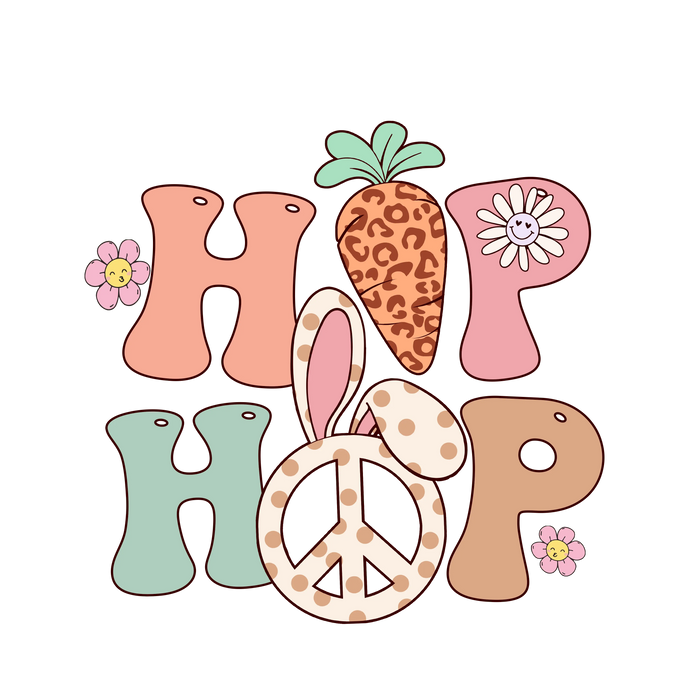 Hip Hop Easter Peace Design pressed on a garment