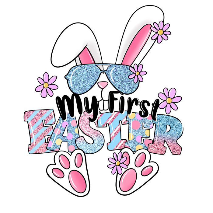 My First Easter Bunny Design pressed on a garment