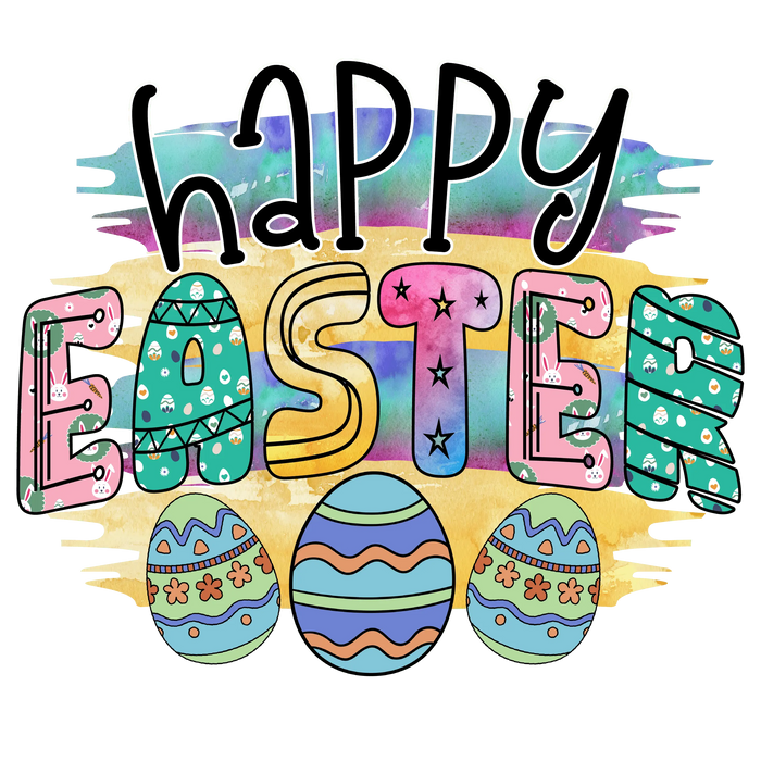 Happy Easter Hunting Egg Design pressed on a garment