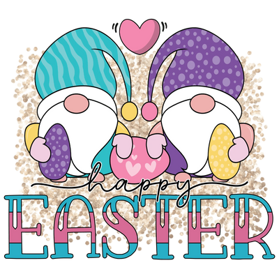 Happy Easter Gnome Party Design - DTF Ready To Press - DTF Dallas 
