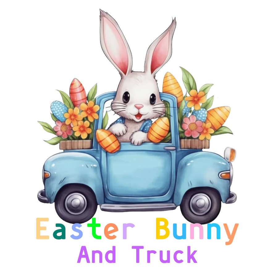 Easter Cute Bunny and Truck Design | DTF Dallas