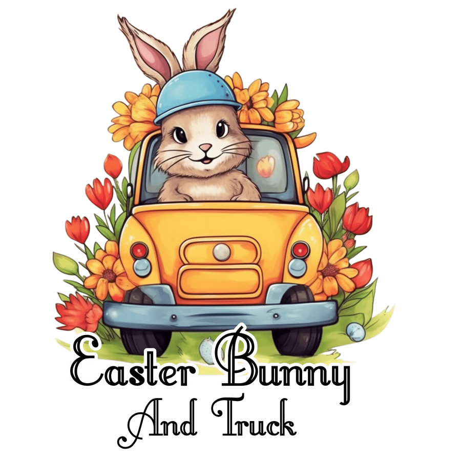 Easter Bunny and Truck Design DTF-Ready Press | DTF Dallas