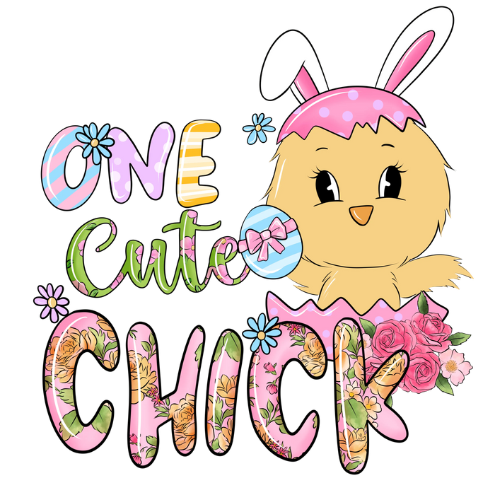 One Cute Chick Easter Design pressed on a garment