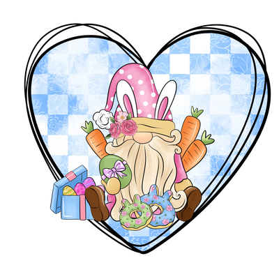 Easter Gnome Heart Design - DTF Ready To Press - DTF Dallas 