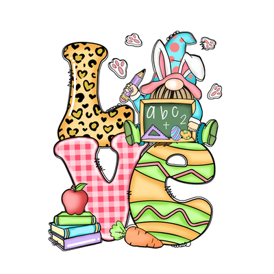 Love Easter Teacher Love Gnome Design | DTF Dallas - DTF Dallas 