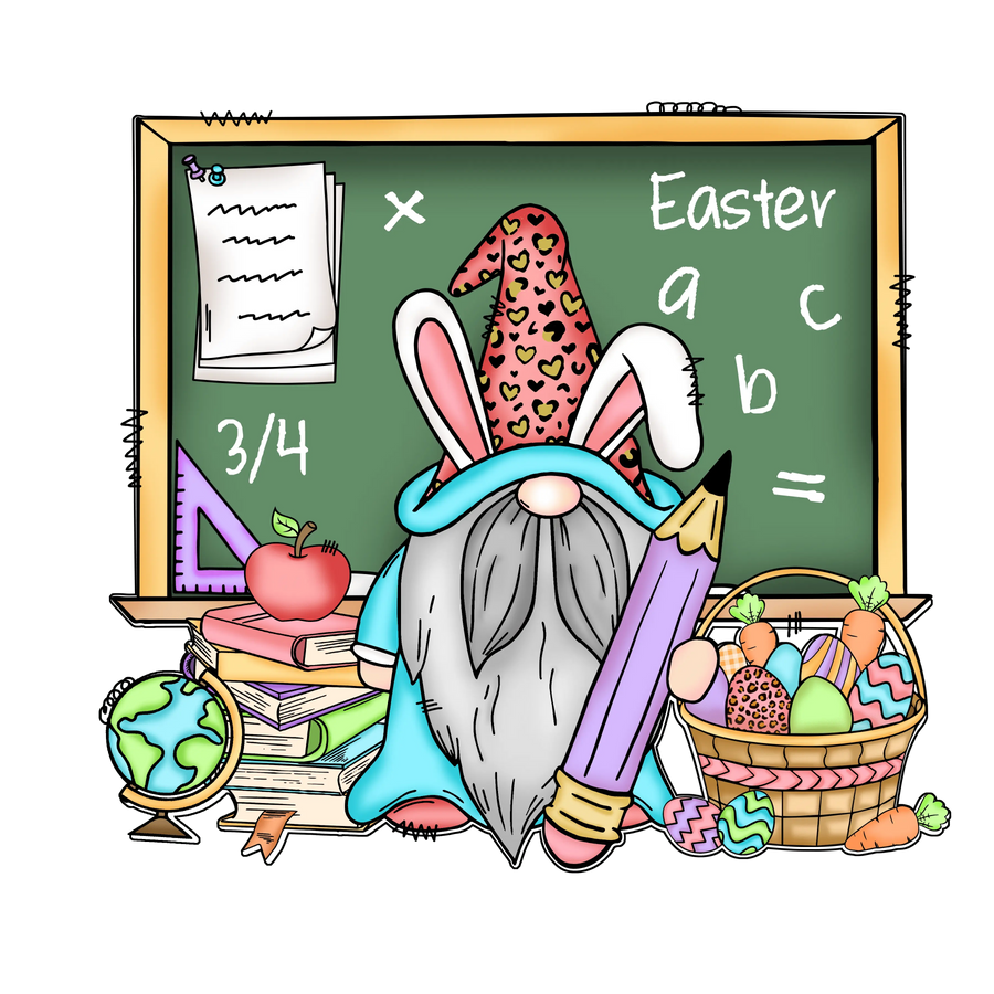 Easter Gnome Teacher Design - DTF Ready To Press
