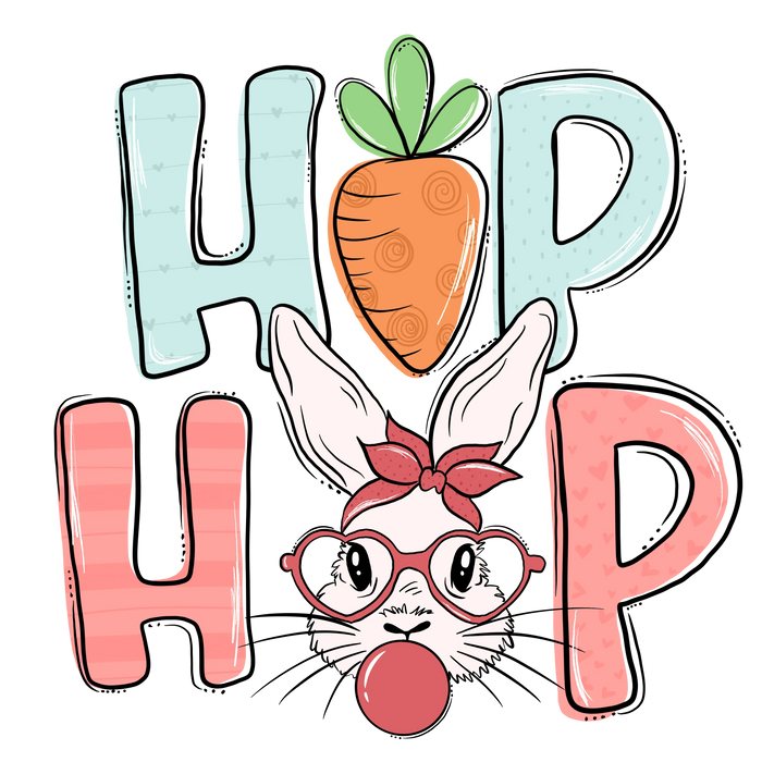Hip Hop Rabbit Easter Design pressed on a garment