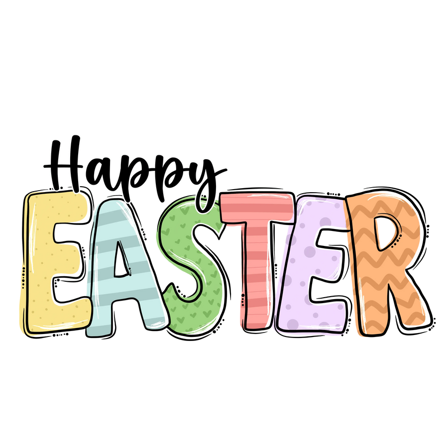 Happy Easter Design DTF-Ready to Press (V4) | DTF Dallas