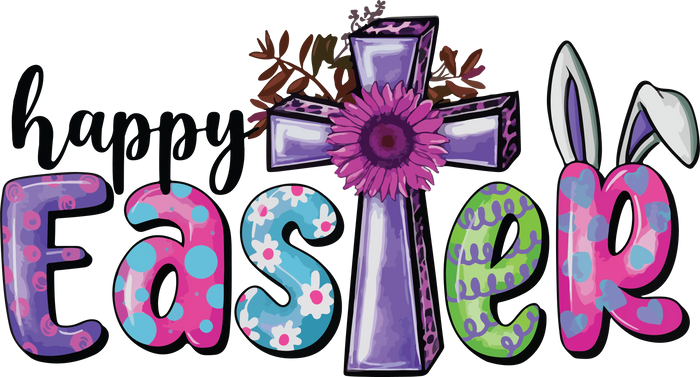 Happy Easter Jesus Design pressed on a garment