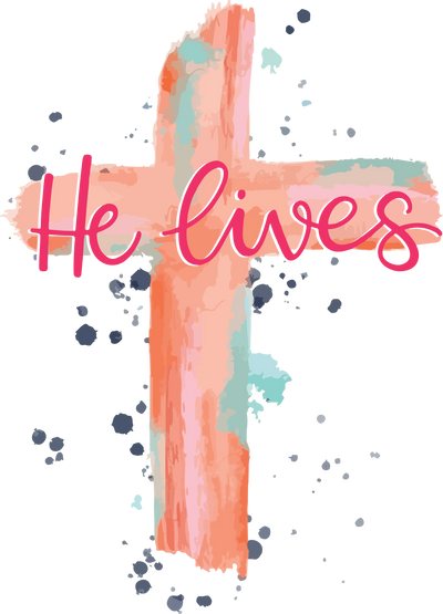 He Lives Easter Design - DTF Ready To Press - DTF Dallas 