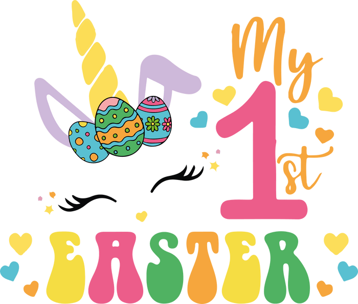 My 1st Easter Cute Bunny Design pressed on a garment