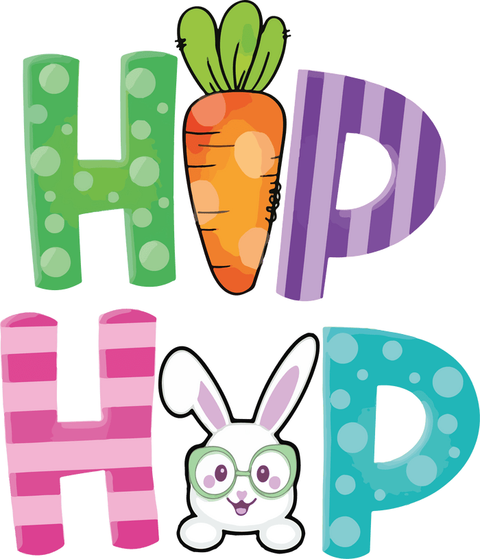 Hip Hop Easter Bunny Design pressed on a garment