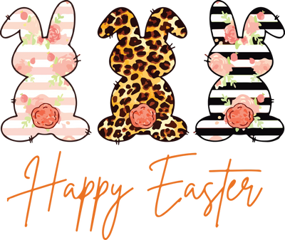 Happy Easter Bunny Leopard Design | DTF Dallas - DTF Dallas 