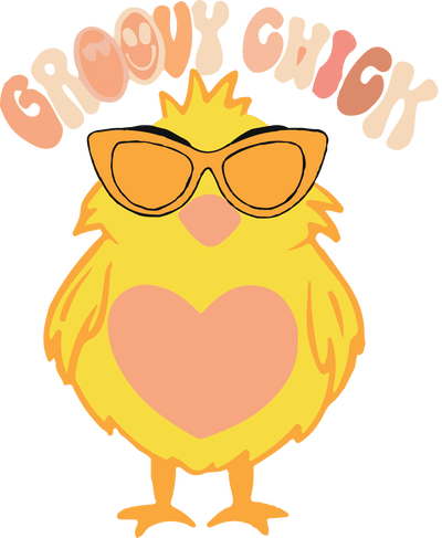 Groovy Chick Easter Design - DTF Ready To Press - DTF Dallas 