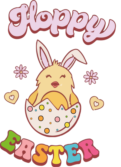 Hoppy Easter Chick Design - DTF Ready To Press - DTF Dallas 