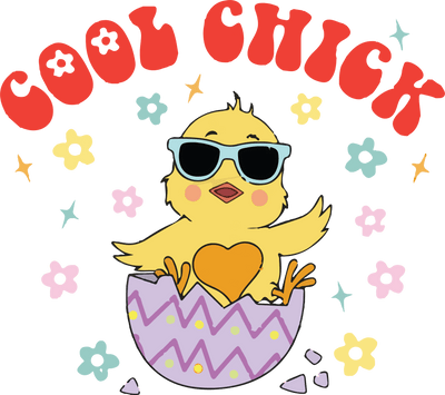 Cool Chick Easter Design - DTF Ready To Press - DTF Dallas 