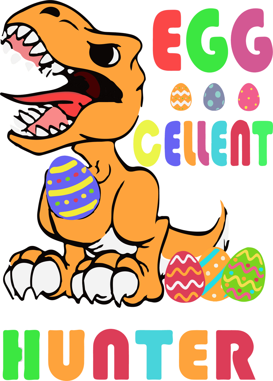Eggcellent Egg Hunter Dino Easter Design | DTF Dallas