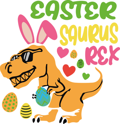 Easter Saurus Rex Design - DTF Ready To Press - DTF Dallas 