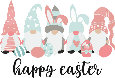 Gnome Happy Easter Design - DTF Ready To Press - DTF Dallas 