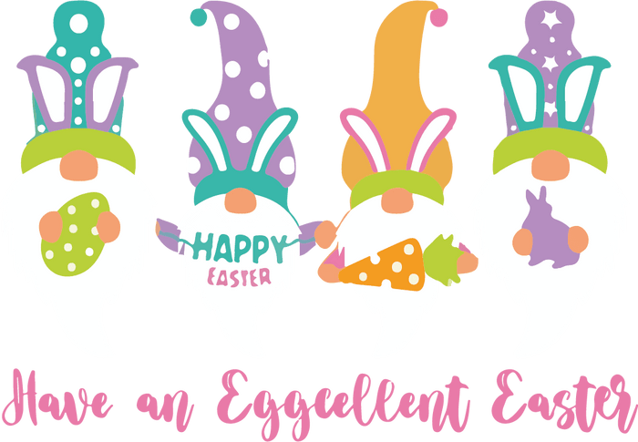 Have an Eggcellent Easter Gnome Design Carrot Patch Collection pressed on a garment