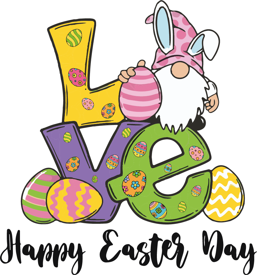 Happy Easter Day Love Gnome Design | DTF Dallas