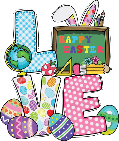 Happy Easter Love School Design - DTF Ready To Press - DTF Dallas 