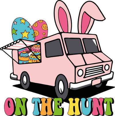 On The Hunt Truck Easter Design - DTF Ready To Press - DTF Dallas 