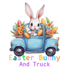 Truck Lover Easter Bunny Design - DTF Ready To Press