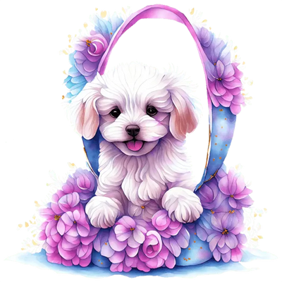 Cute Maltipoo Easter Design - DTF Ready To Press - DTF Dallas 