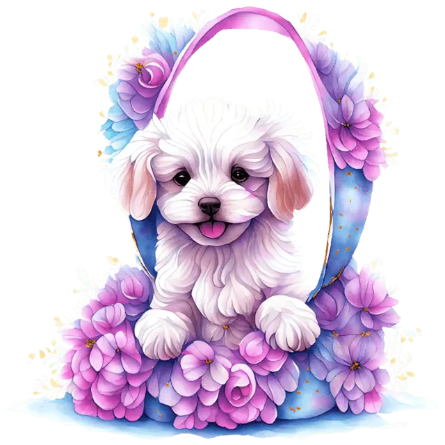 Cute Maltipoo Easter Design - DTF Ready To Press
