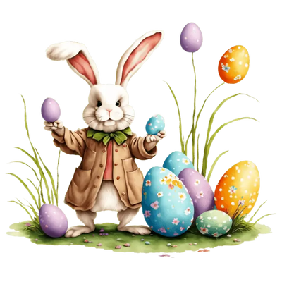 Bunny Egg Hunting Easter Design - DTF Ready To Press - DTF Dallas 