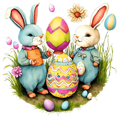 Bunny Egg Painting Easter Design - DTF Ready To Press - DTF Dallas 