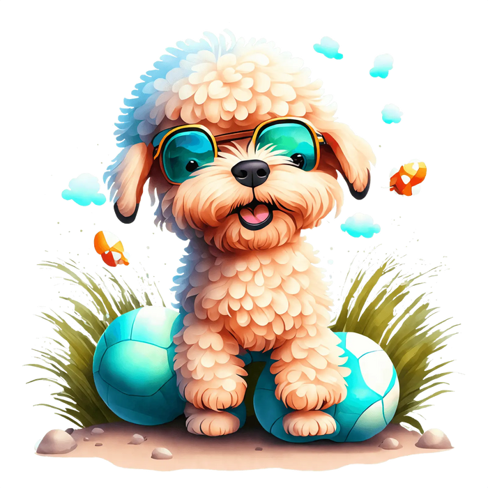Cute Poodle Easter Design pressed on a garment