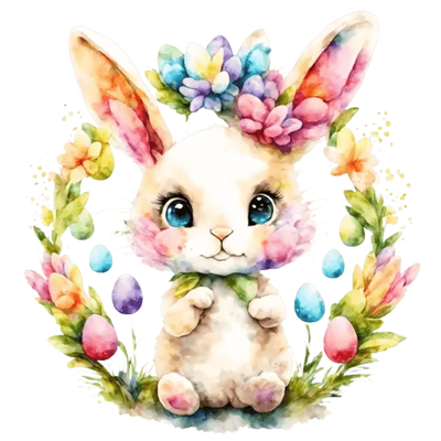 Cute Bunny And Egg Easter Design - DTF Ready To Press - DTF Dallas 