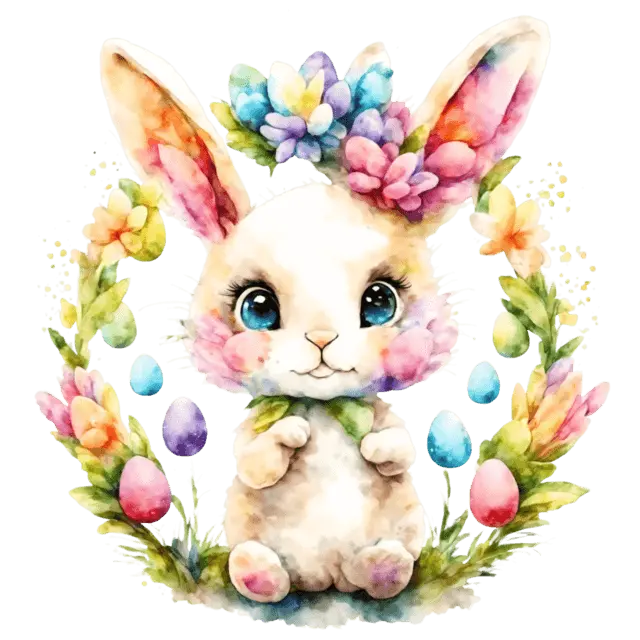 Cute Bunny And Egg Easter Design - DTF Ready To Press