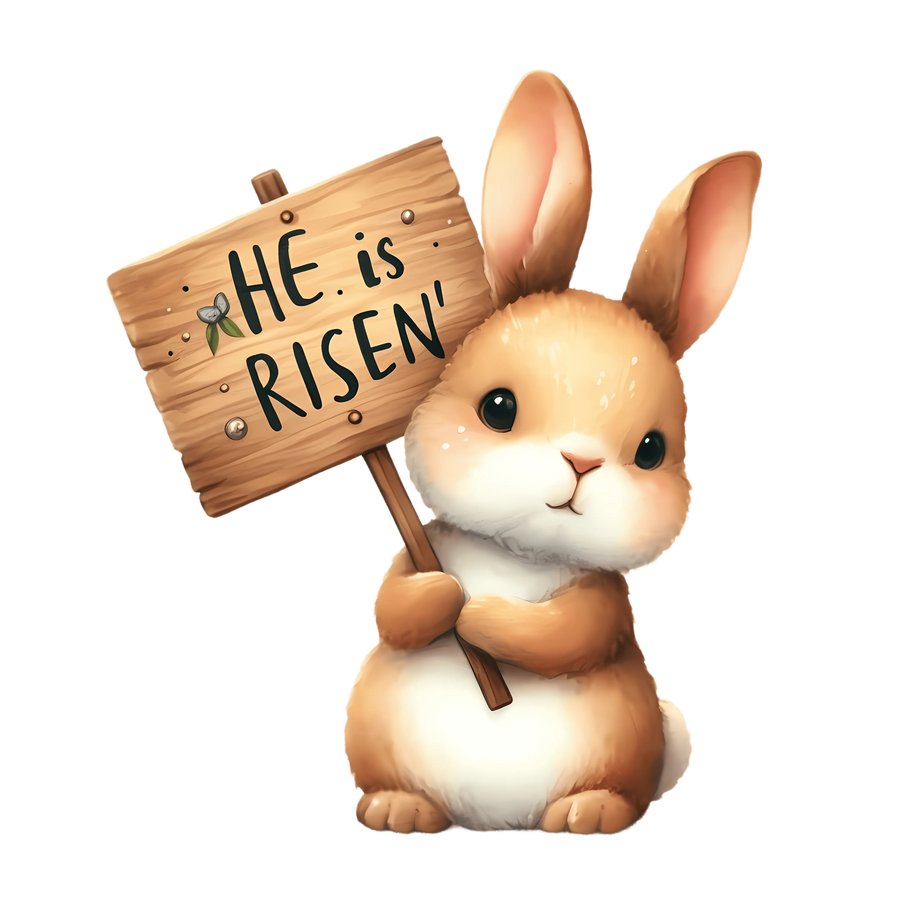 He is Risen Cute Bunny Easter Design | DTF Dallas