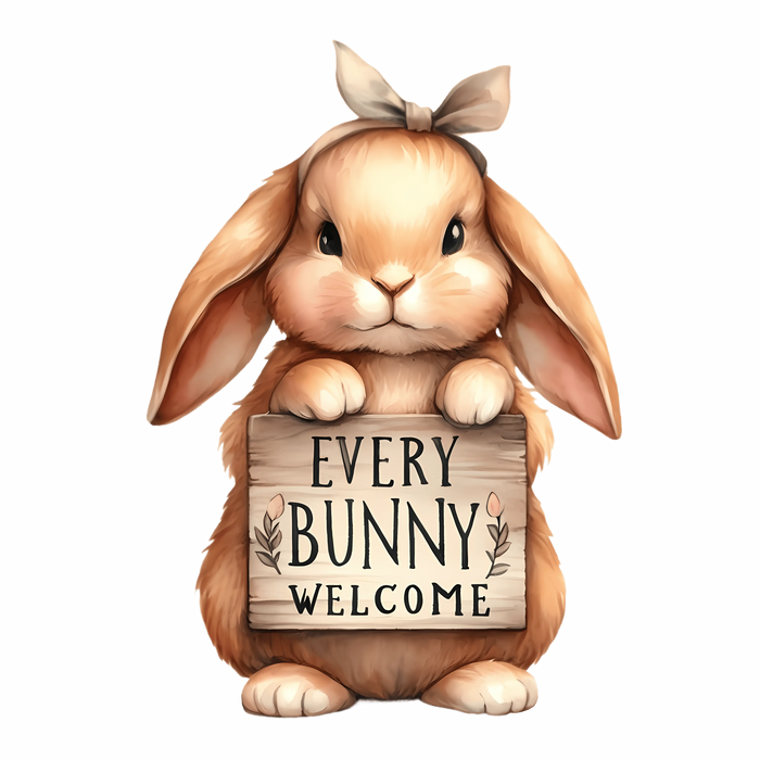 Copy of Cute Rabbit Happy Easter Party Design pressed on a garment