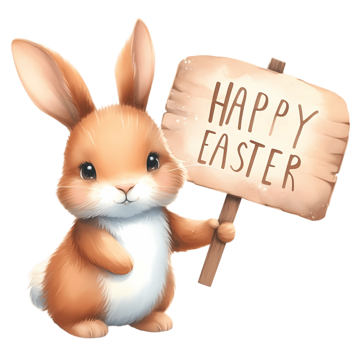 Cute Rabbit Happy Easter Party Design pressed on a garment