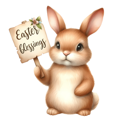 Easter Blessings Cute Rabbit Design | DTF Dallas - DTF Dallas 