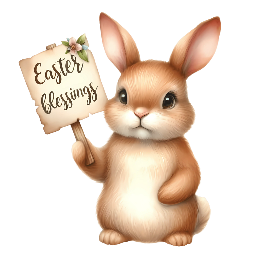Easter Blessings Cute Rabbit Design | DTF Dallas