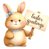 Easter Greetings Bunny Party Design - DTF Ready To Press