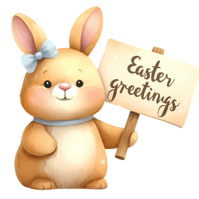 Easter Greetings Bunny Party Design - DTF Ready To Press - DTF Dallas 